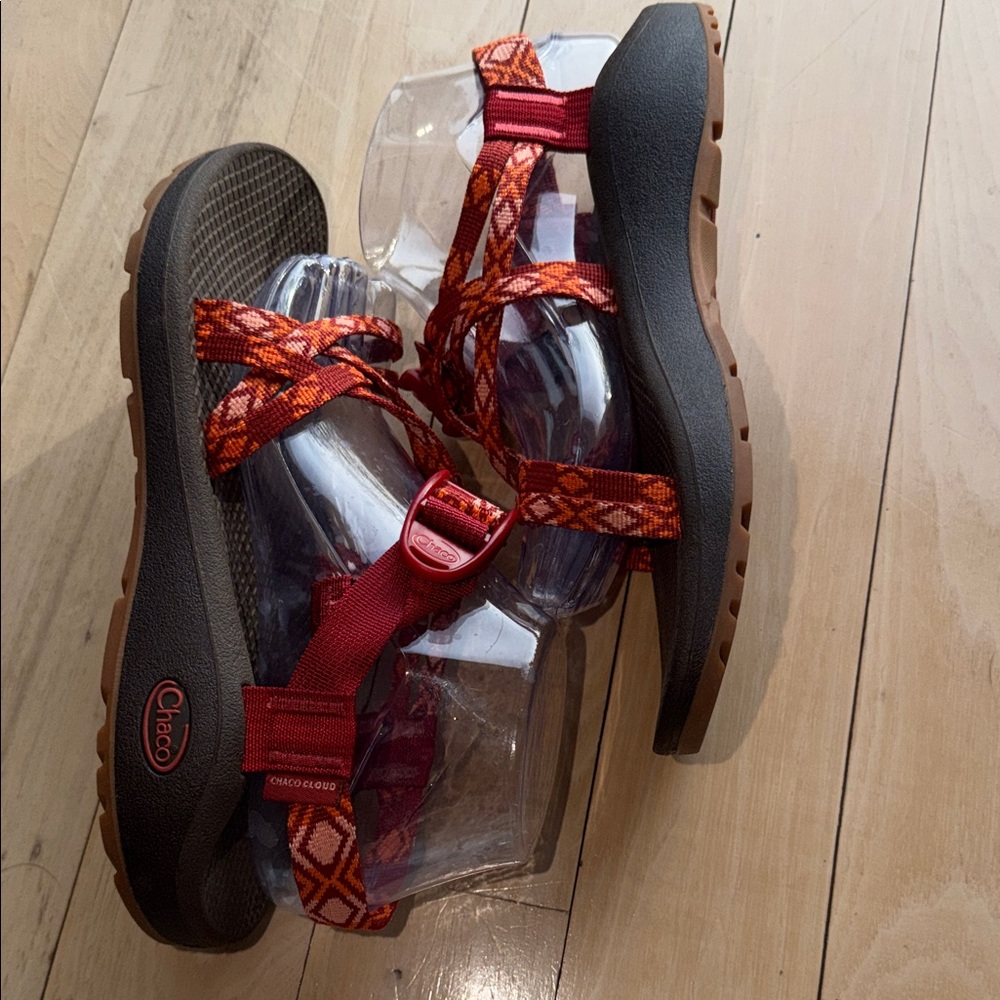 Chaco Z Cloud X2 Peach Quilt Strap Hiking Sz. 9 Sandals with Black Footbed NWOT - Picture 5 of 13